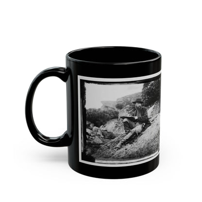 Gettysburg, Pa. Alfred R. Waud, Artist Of Harper's Weekly, Sketching On Battlefield (U.S. Civil War) Black Coffee Mug-The Sticker Space