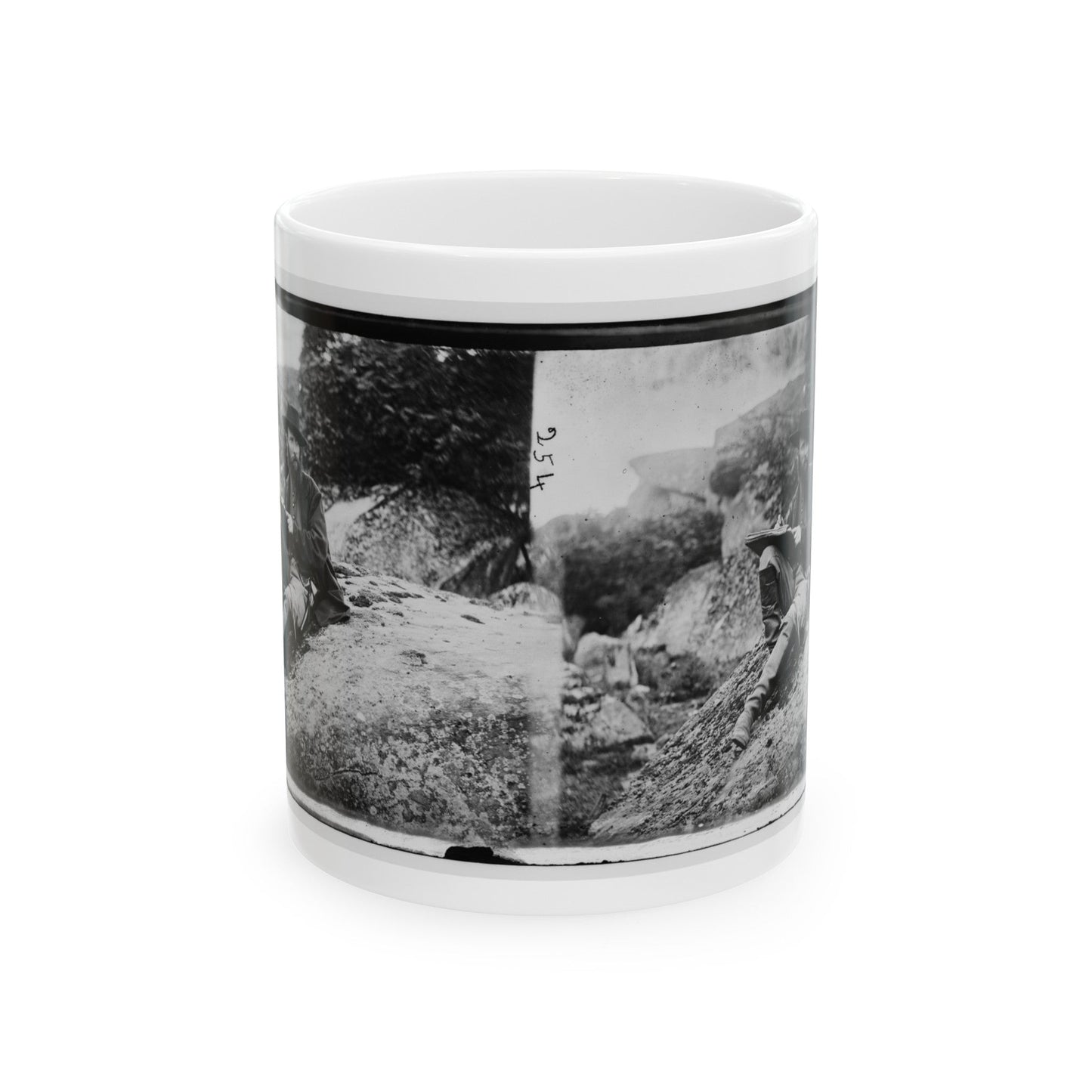 Gettysburg, Pa. Alfred R. Waud, Artist Of Harper's Weekly, Sketching On Battlefield (U.S. Civil War) White Coffee Mug-11oz-The Sticker Space