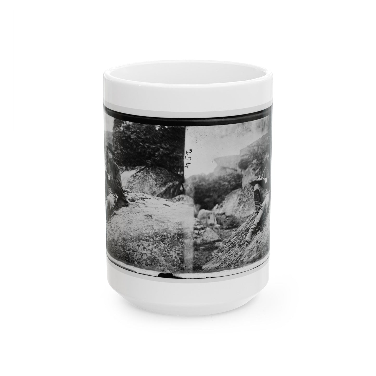 Gettysburg, Pa. Alfred R. Waud, Artist Of Harper's Weekly, Sketching On Battlefield (U.S. Civil War) White Coffee Mug-15oz-The Sticker Space