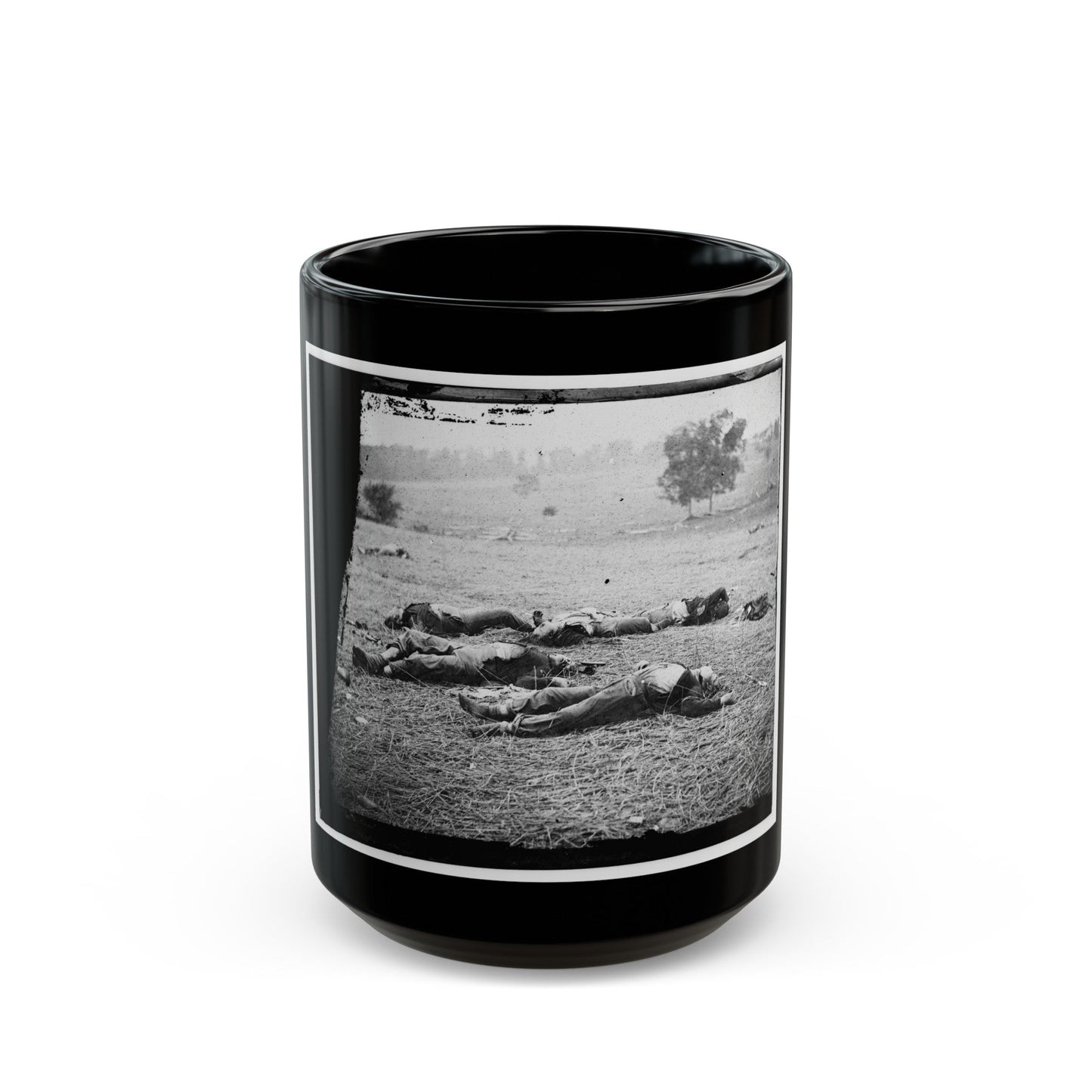 Gettysburg, Pa. Bodies Of Federal Soldiers, Killed On July 1, Near The Mcpherson Woods (U.S. Civil War) Black Coffee Mug-15oz-The Sticker Space