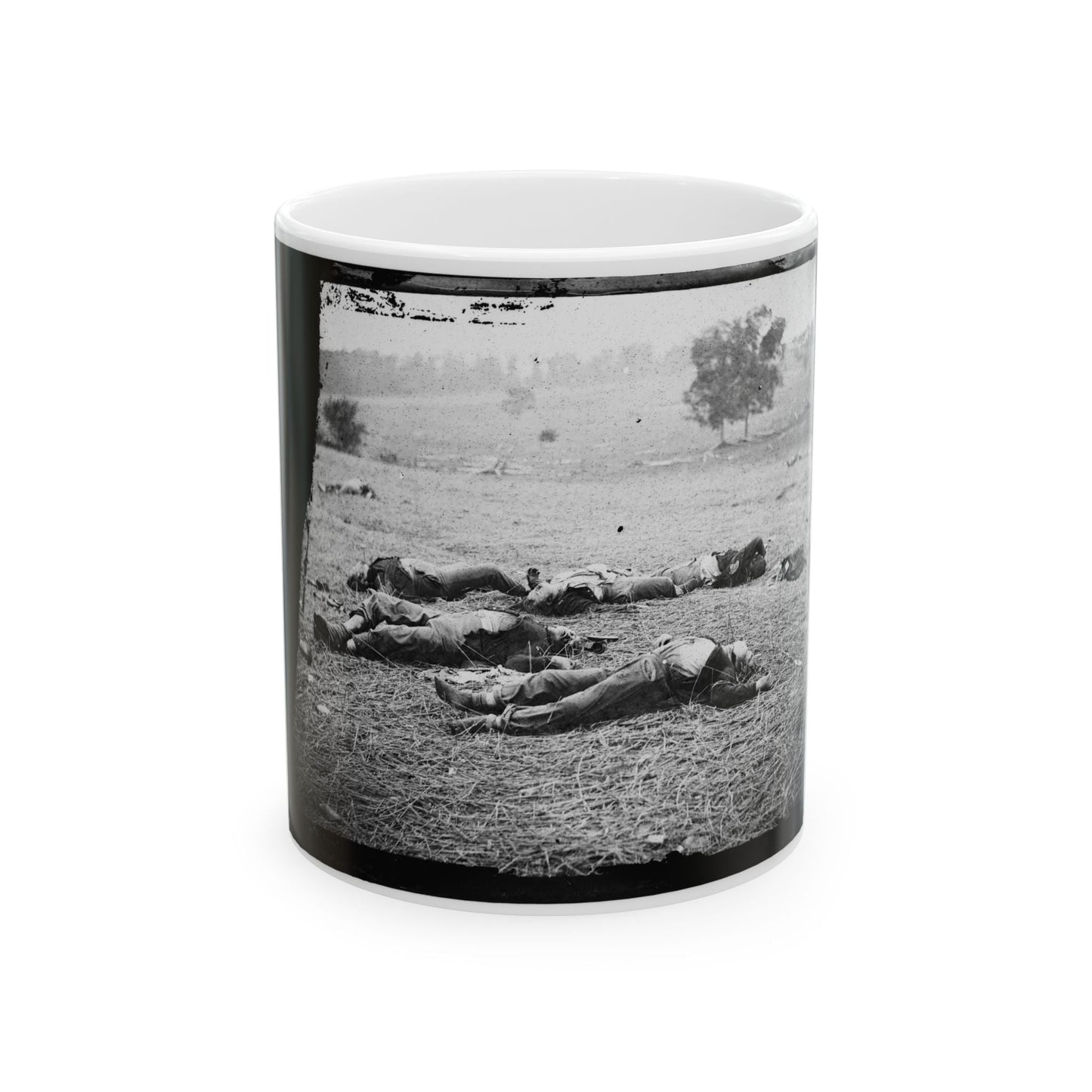 Gettysburg, Pa. Bodies Of Federal Soldiers, Killed On July 1, Near The Mcpherson Woods (U.S. Civil War) White Coffee Mug