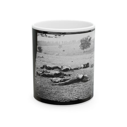 Gettysburg, Pa. Bodies Of Federal Soldiers, Killed On July 1, Near The Mcpherson Woods (U.S. Civil War) White Coffee Mug-11oz-The Sticker Space