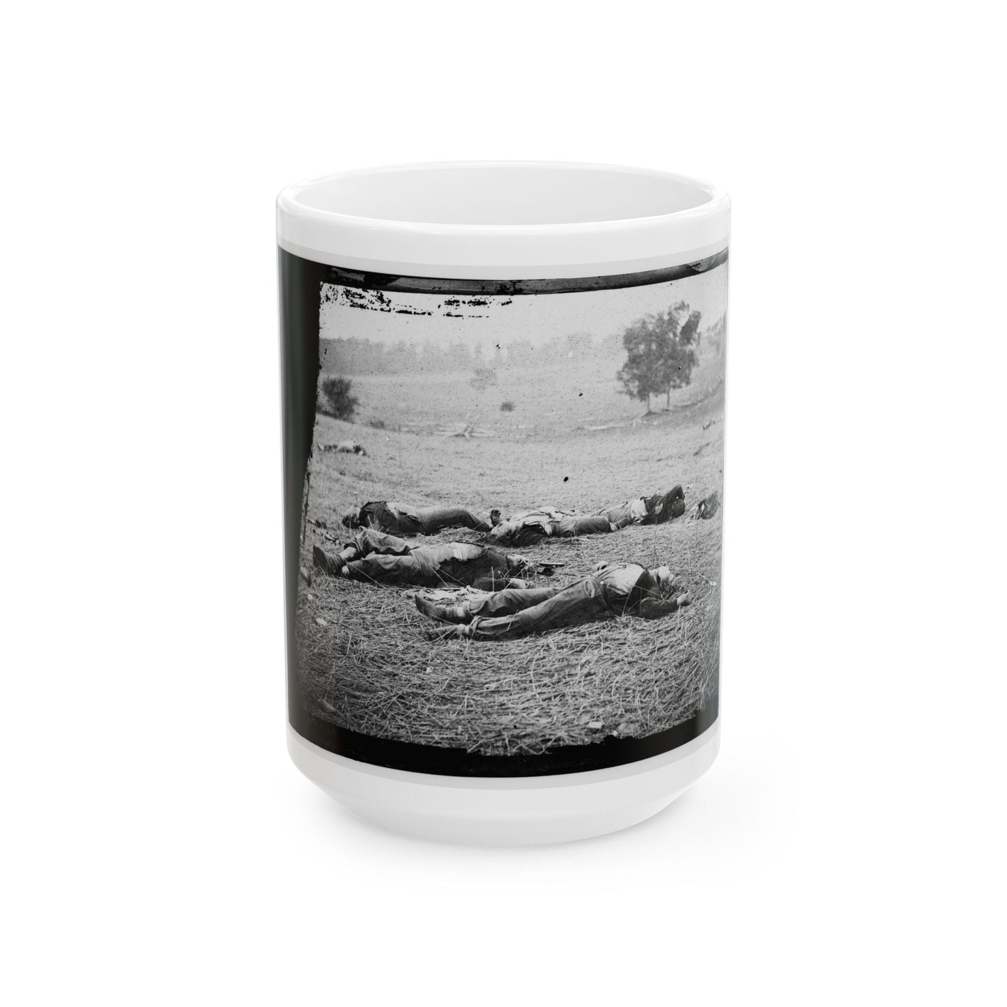 Gettysburg, Pa. Bodies Of Federal Soldiers, Killed On July 1, Near The Mcpherson Woods (U.S. Civil War) White Coffee Mug