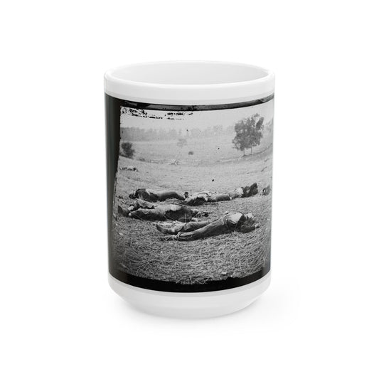 Gettysburg, Pa. Bodies Of Federal Soldiers, Killed On July 1, Near The Mcpherson Woods (U.S. Civil War) White Coffee Mug