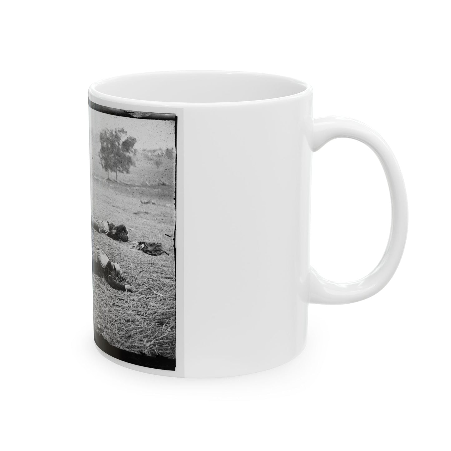 Gettysburg, Pa. Bodies Of Federal Soldiers, Killed On July 1, Near The Mcpherson Woods (U.S. Civil War) White Coffee Mug