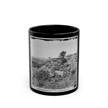 Gettysburg, Pa. Breastworks On Left Wing Of The Federal Line (U.S. Civil War) Black Coffee Mug-11oz-The Sticker Space