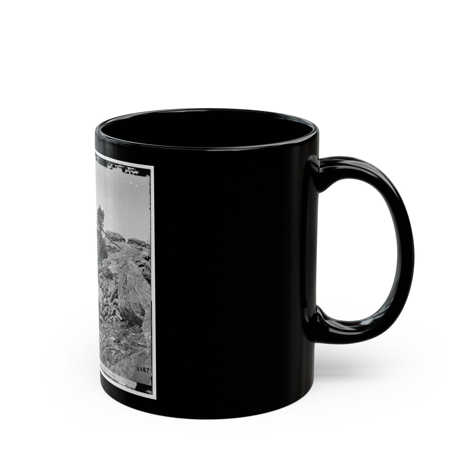 Gettysburg, Pa. Breastworks On Left Wing Of The Federal Line (U.S. Civil War) Black Coffee Mug-The Sticker Space