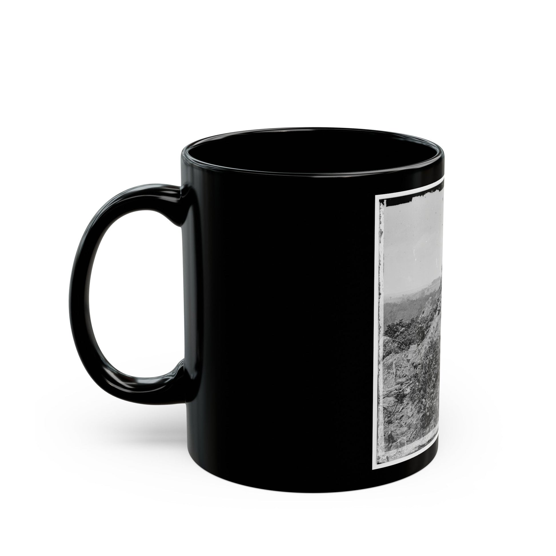 Gettysburg, Pa. Breastworks On Left Wing Of The Federal Line (U.S. Civil War) Black Coffee Mug-The Sticker Space