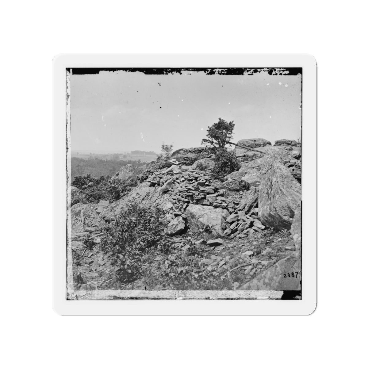 Gettysburg, Pa. Breastworks On Left Wing Of The Federal Line (U.S. Civil War) Refrigerator Magnet-4" x 4"-The Sticker Space