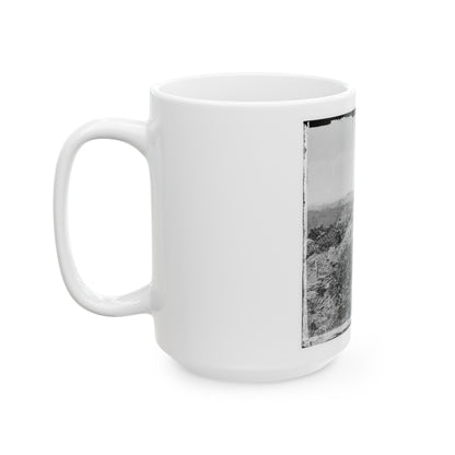 Gettysburg, Pa. Breastworks On Left Wing Of The Federal Line (U.S. Civil War) White Coffee Mug-The Sticker Space