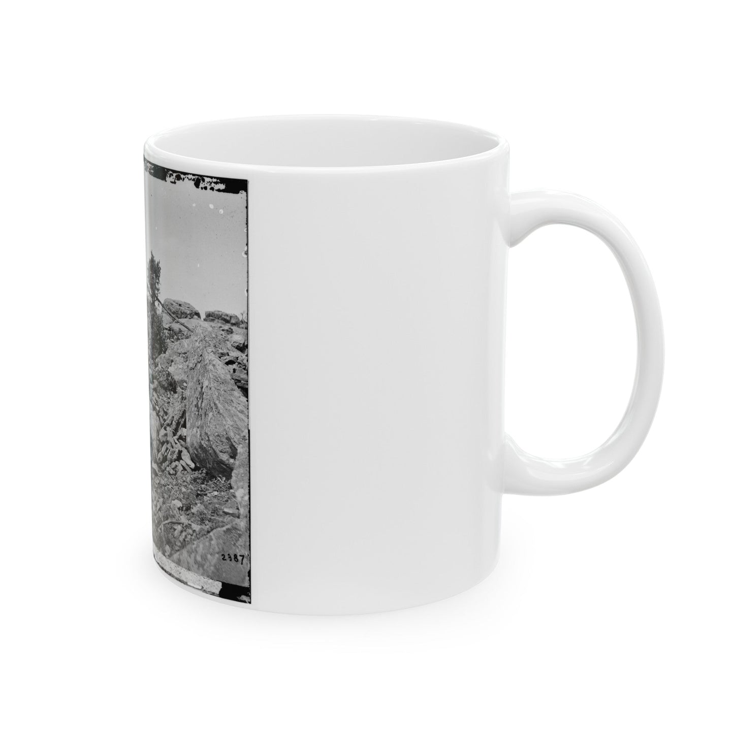 Gettysburg, Pa. Breastworks On Left Wing Of The Federal Line (U.S. Civil War) White Coffee Mug-The Sticker Space