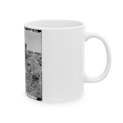 Gettysburg, Pa. Breastworks On Left Wing Of The Federal Line (U.S. Civil War) White Coffee Mug-The Sticker Space