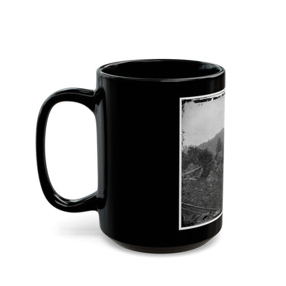 Gettysburg, Pa. Breastworks On Little Round Top; Round Top In Distance (U.S. Civil War) Black Coffee Mug-The Sticker Space