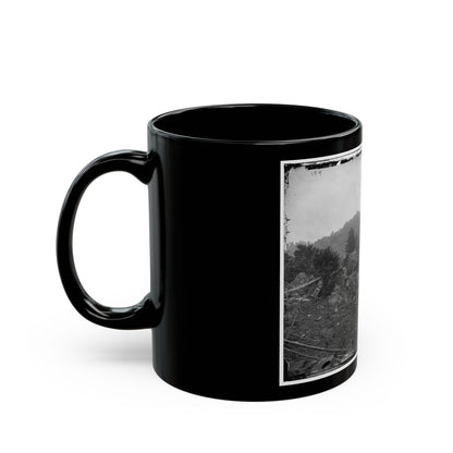 Gettysburg, Pa. Breastworks On Little Round Top; Round Top In Distance (U.S. Civil War) Black Coffee Mug-The Sticker Space