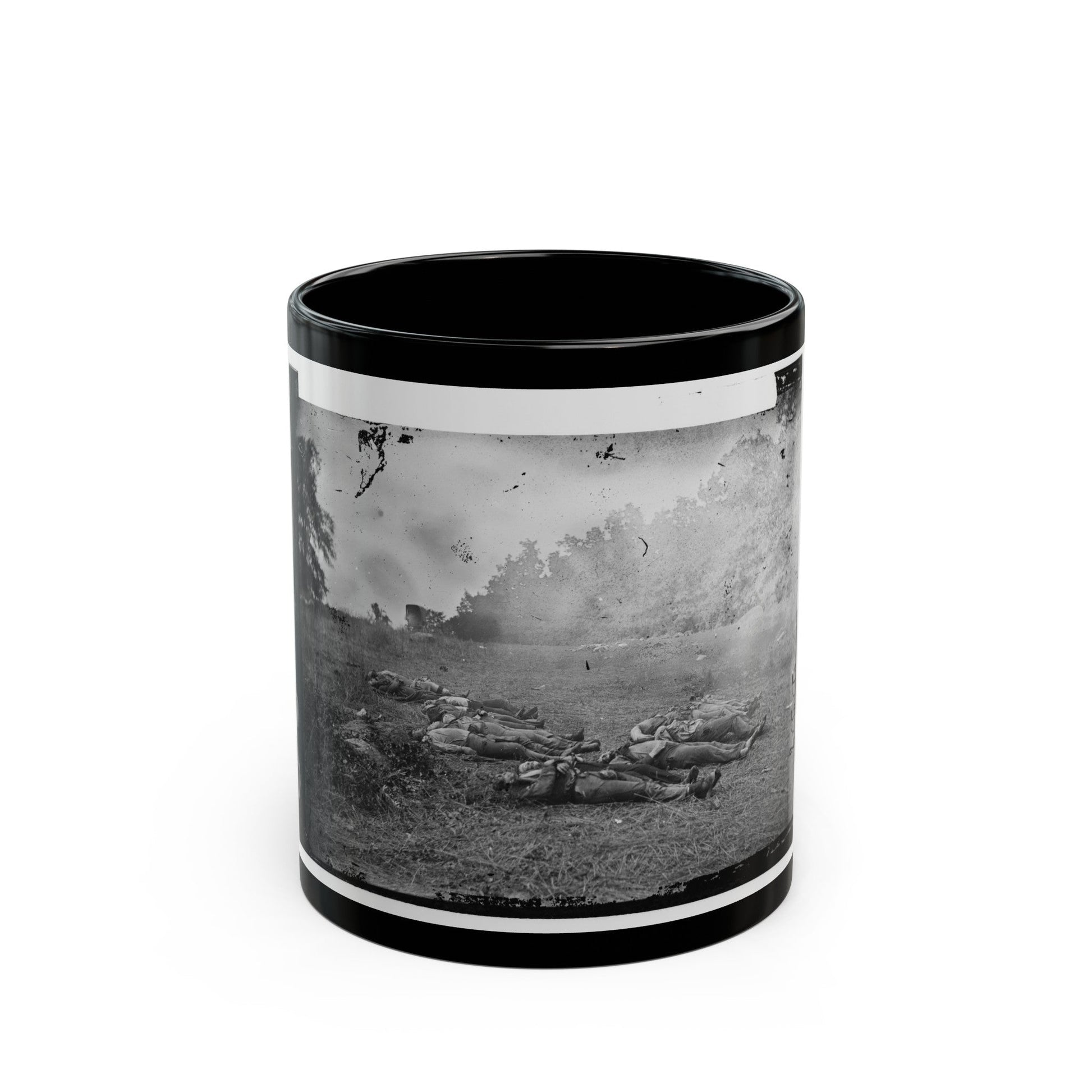 Gettysburg, Pa. Confederate Dead At The Edge Of The Rose Woods, July 5, 1863 (U.S. Civil War) Black Coffee Mug-11oz-The Sticker Space