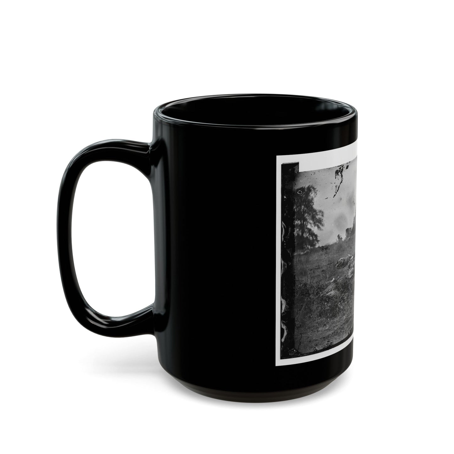 Gettysburg, Pa. Confederate Dead At The Edge Of The Rose Woods, July 5, 1863 (U.S. Civil War) Black Coffee Mug-The Sticker Space