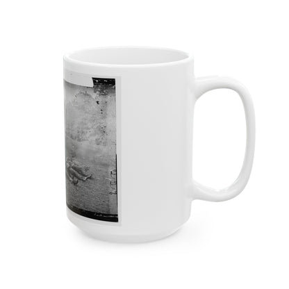 Gettysburg, Pa. Confederate Dead At The Edge Of The Rose Woods, July 5, 1863 (U.S. Civil War) White Coffee Mug-The Sticker Space