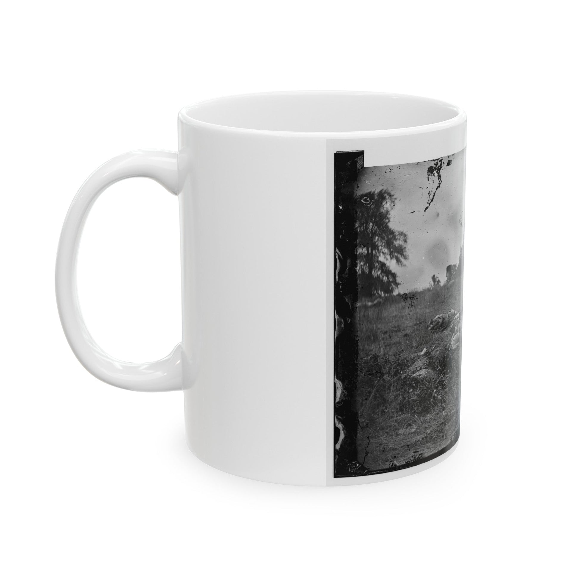 Gettysburg, Pa. Confederate Dead At The Edge Of The Rose Woods, July 5, 1863 (U.S. Civil War) White Coffee Mug-The Sticker Space