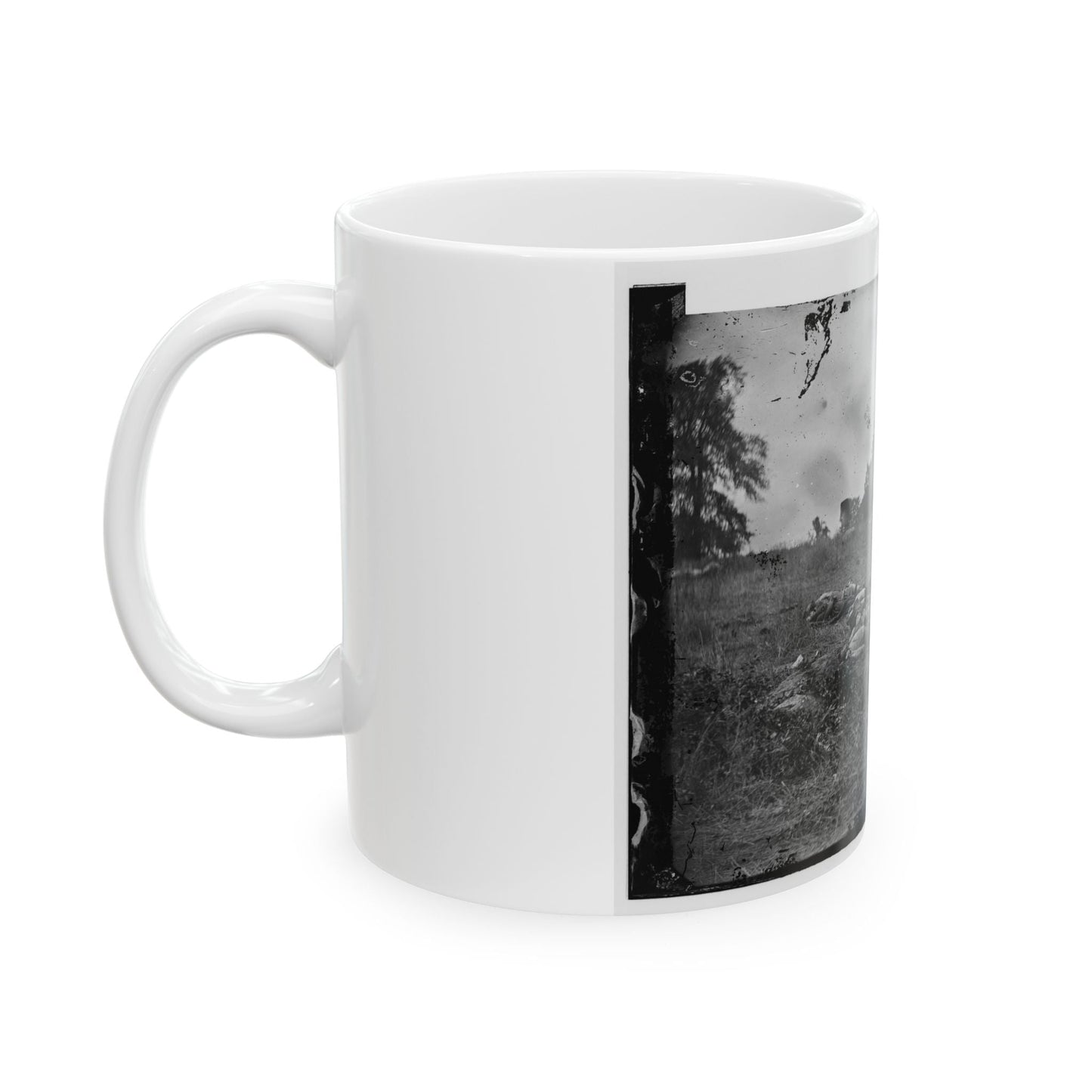 Gettysburg, Pa. Confederate Dead At The Edge Of The Rose Woods, July 5, 1863 (U.S. Civil War) White Coffee Mug