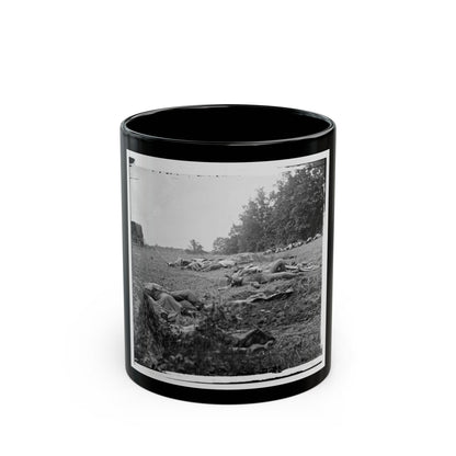 Gettysburg, Pa. Confederate Dead Gathered For Burial At The Edge Of The Rose Woods, July 5, 1863 (U.S. Civil War) Black Coffee Mug