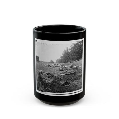 Gettysburg, Pa. Confederate Dead Gathered For Burial At The Edge Of The Rose Woods, July 5, 1863 (U.S. Civil War) Black Coffee Mug-15oz-The Sticker Space