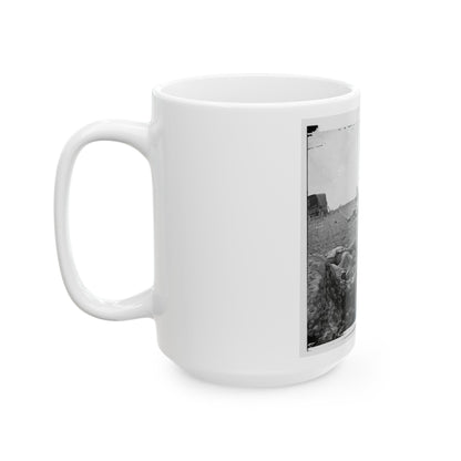 Gettysburg, Pa. Confederate Dead Gathered For Burial At The Edge Of The Rose Woods, July 5, 1863 (U.S. Civil War) White Coffee Mug-The Sticker Space