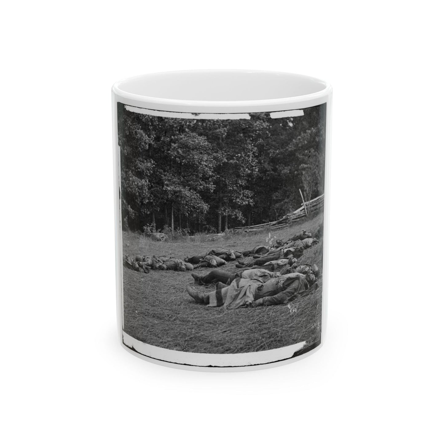 Gettysburg, Pa. Confederate Dead Gathered For Burial At The Southwestern Edge Of The Rose Woods, July 5, 1863 (U.S. Civil War) White Coffee Mug