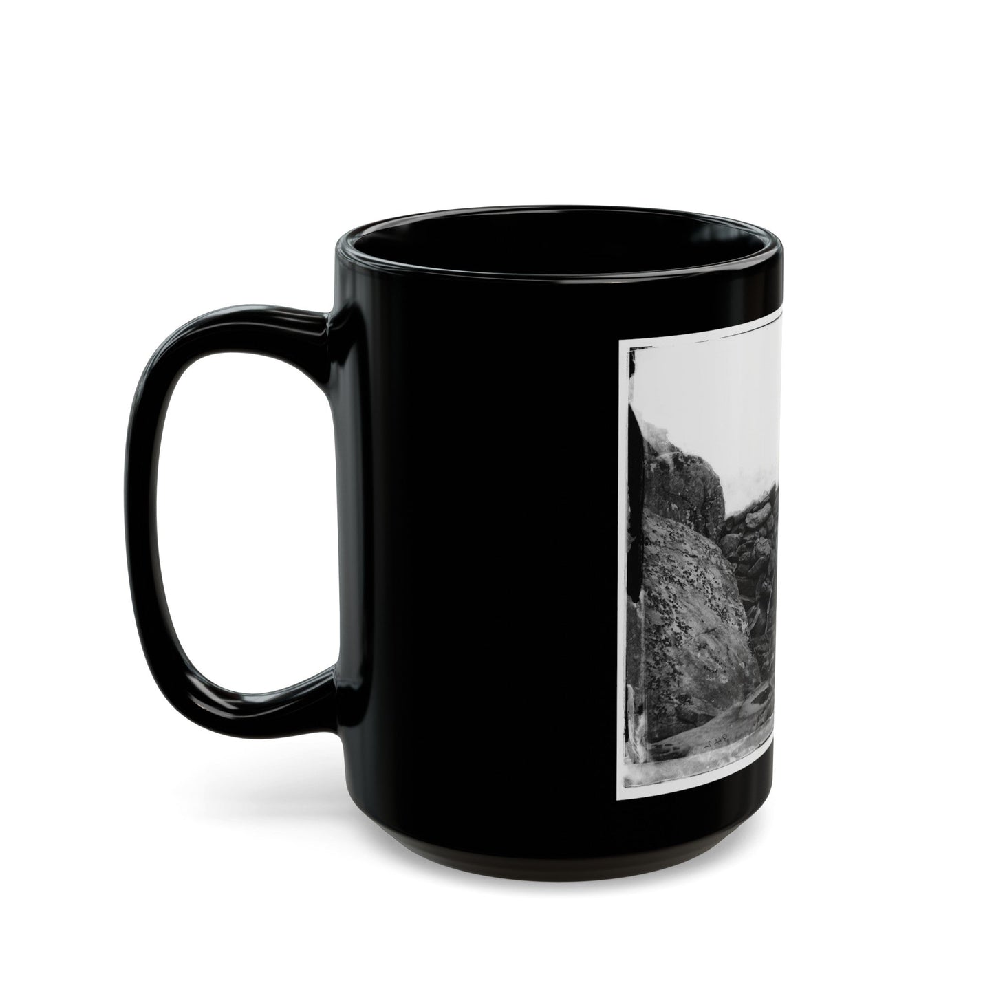 Gettysburg, Pa. Dead Confederate Soldier In Devil's Den (U.S. Civil War) Black Coffee Mug-The Sticker Space