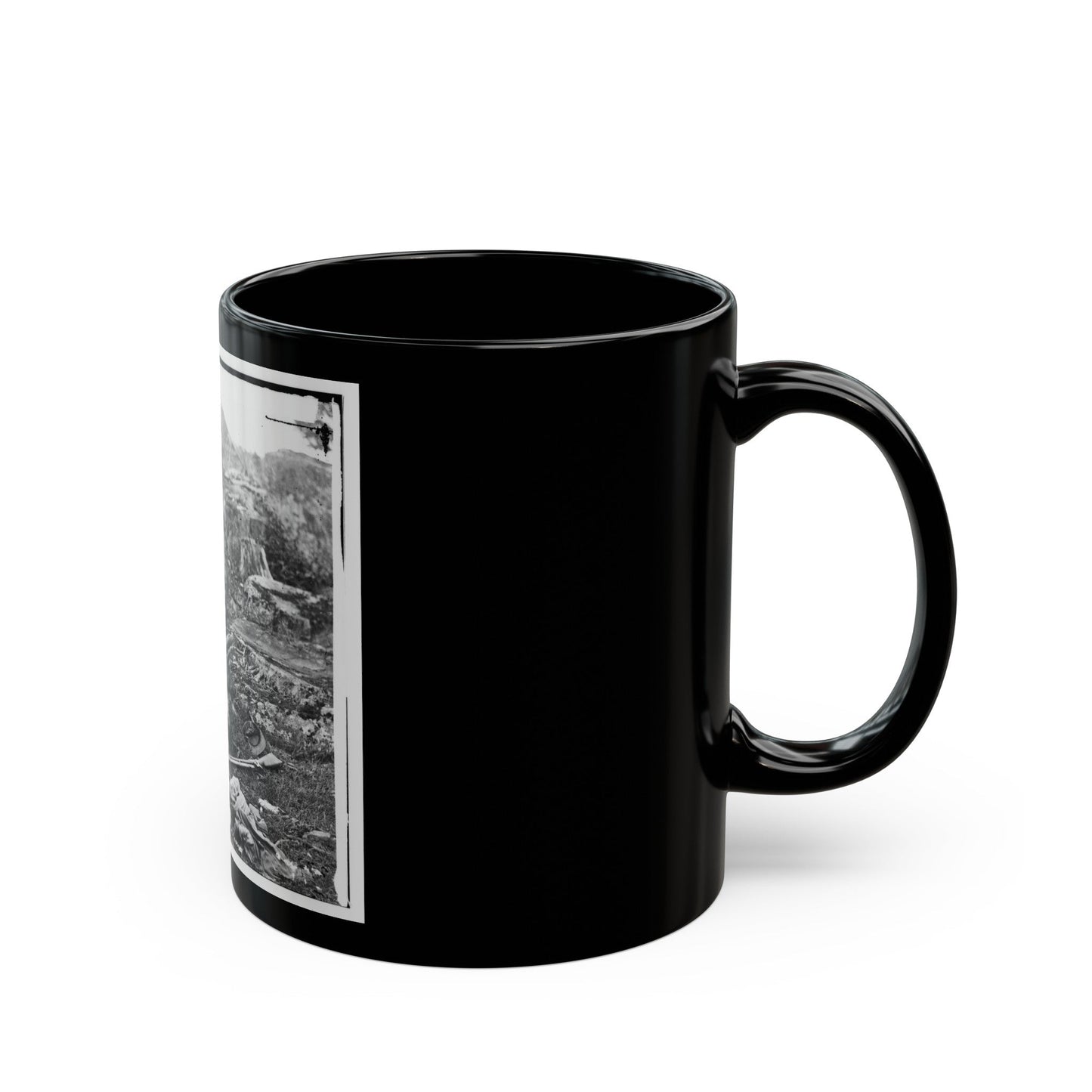 Gettysburg, Pa. Dead Confederate Soldiers In The Devil's Den (U.S. Civil War) Black Coffee Mug-The Sticker Space