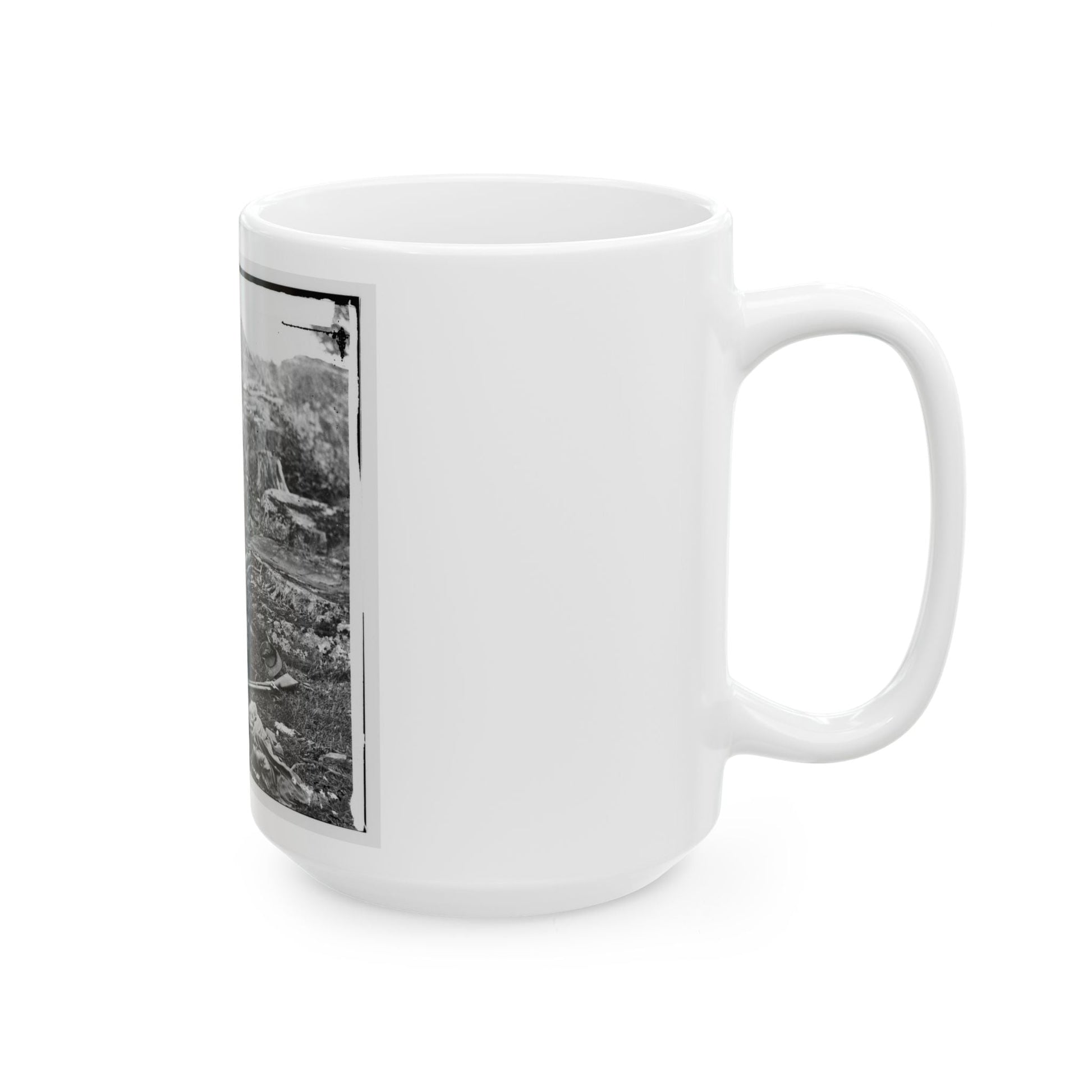 Gettysburg, Pa. Dead Confederate Soldiers In The Devil's Den (U.S. Civil War) White Coffee Mug-The Sticker Space