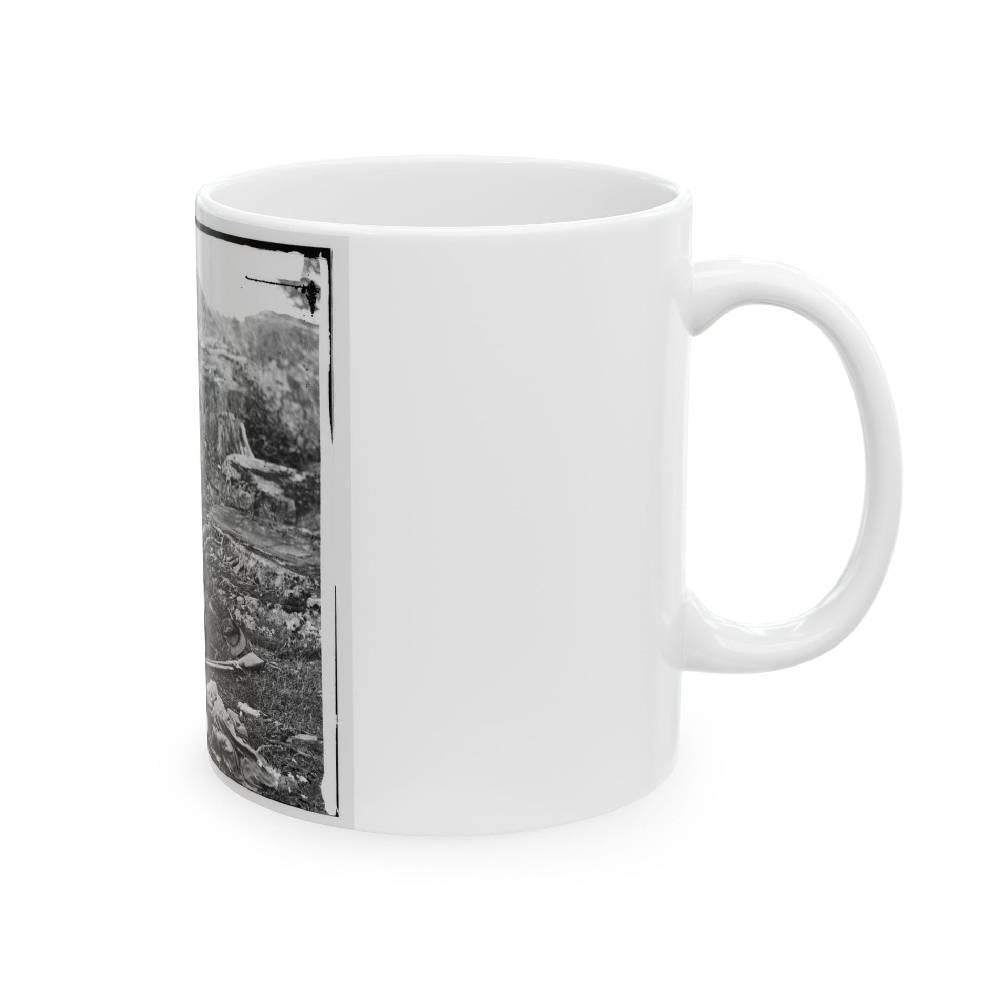 Gettysburg, Pa. Dead Confederate Soldiers In The Devil's Den (U.S. Civil War) White Coffee Mug-The Sticker Space