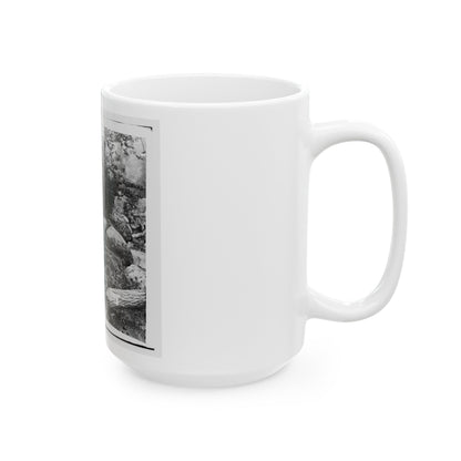 Gettysburg, Pa. Dead Confederate Soldiers In The Slaughter Pen At The Foot Of Little Round Top (U.S. Civil War) White Coffee Mug-The Sticker Space