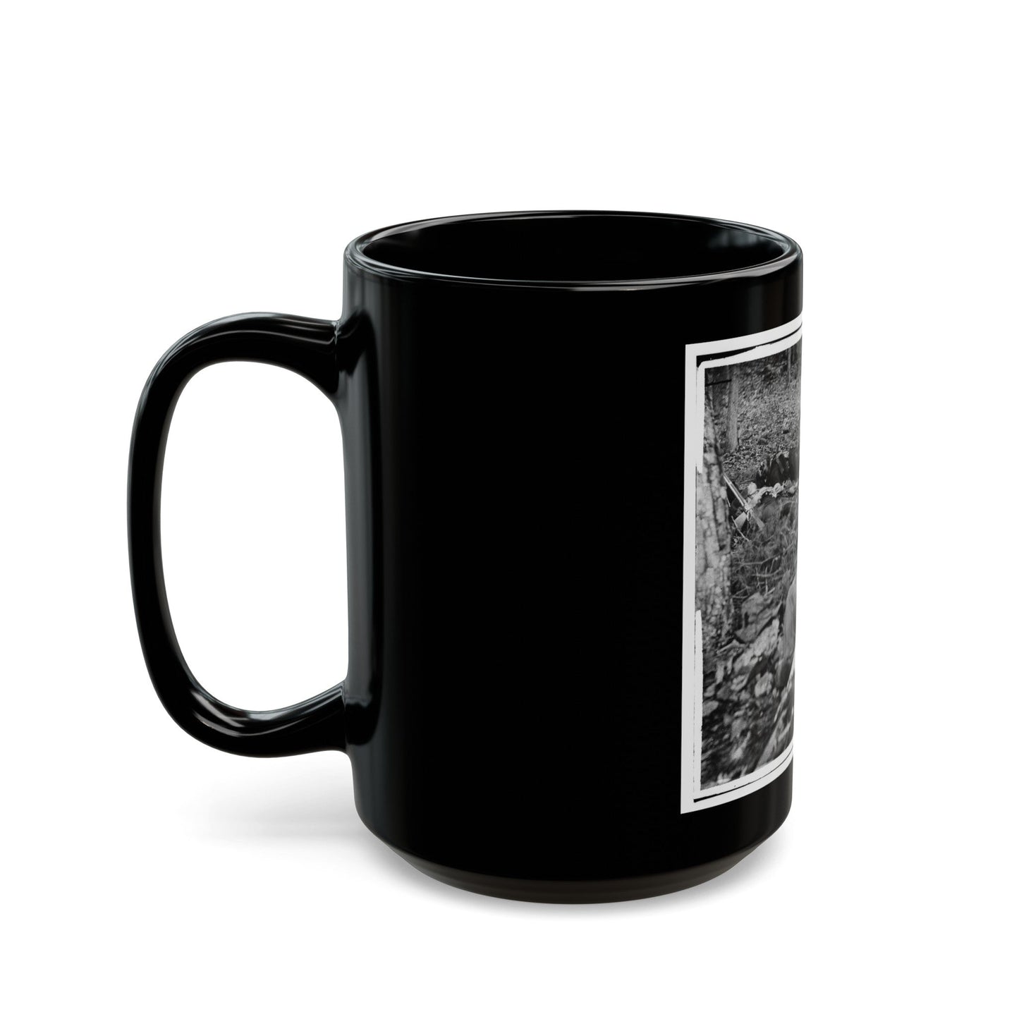 Gettysburg, Pa. Four Dead Soldiers In The Woods Near Little Round Top (U.S. Civil War) Black Coffee Mug-The Sticker Space