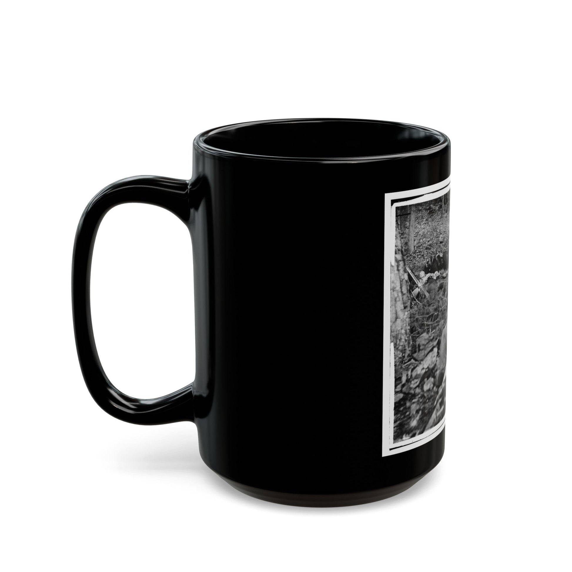 Gettysburg, Pa. Four Dead Soldiers In The Woods Near Little Round Top (U.S. Civil War) Black Coffee Mug-The Sticker Space