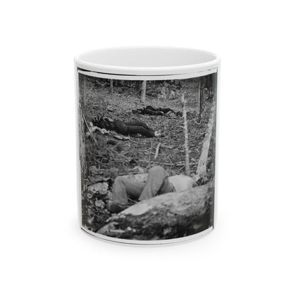 Gettysburg, Pa. Four Dead Soldiers In The Woods Near Little Round Top (U.S. Civil War) White Coffee Mug-11oz-The Sticker Space