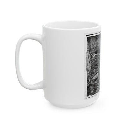 Gettysburg, Pa. Four Dead Soldiers In The Woods Near Little Round Top (U.S. Civil War) White Coffee Mug-The Sticker Space