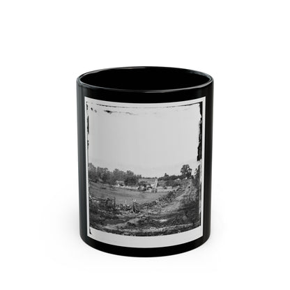 Gettysburg, Pa. Headquarters Of Gen. George G. Meade On Cemetery Ridge (U.S. Civil War) Black Coffee Mug-11oz-The Sticker Space