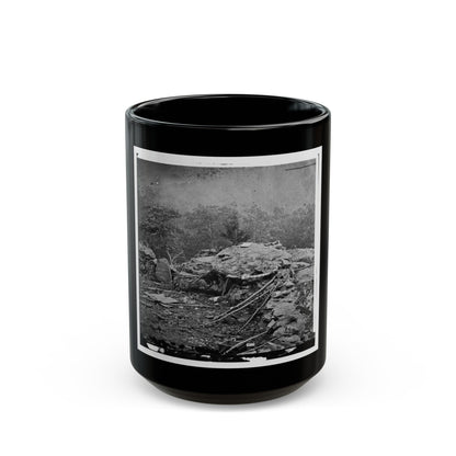 Gettysburg, Pa. Interior View Of Breastworks On Extreme Left Of The Federal Line (U.S. Civil War) Black Coffee Mug-15oz-The Sticker Space