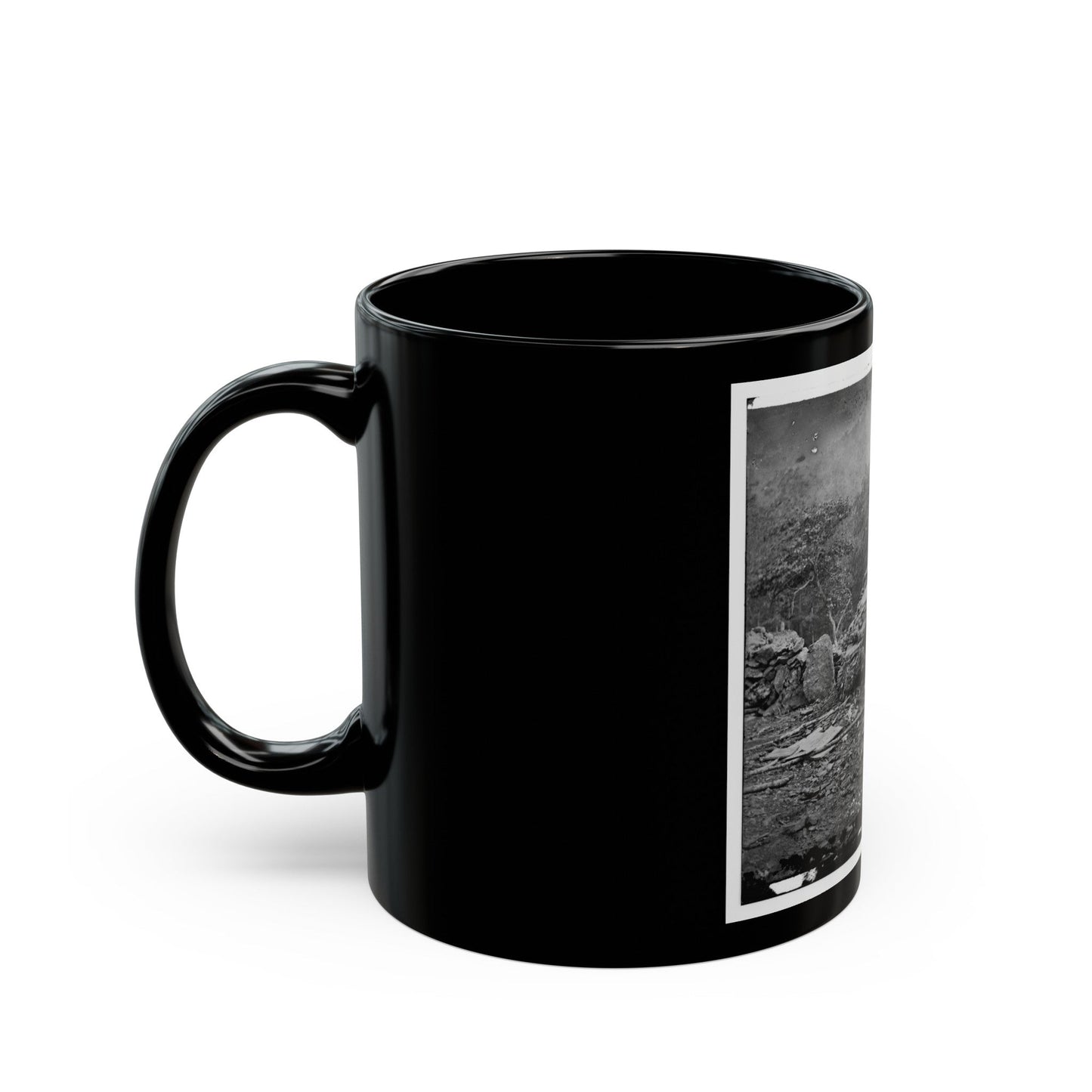 Gettysburg, Pa. Interior View Of Breastworks On Extreme Left Of The Federal Line (U.S. Civil War) Black Coffee Mug-The Sticker Space