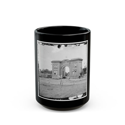 Gettysburg, Pa. The Cemetery Gatehouse (U.S. Civil War) Black Coffee Mug-15oz-The Sticker Space