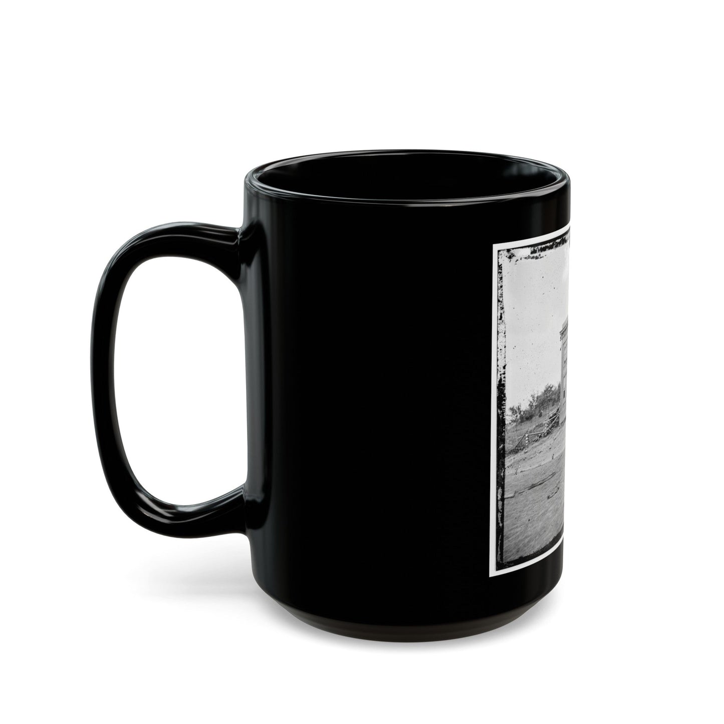 Gettysburg, Pa. The Cemetery Gatehouse (U.S. Civil War) Black Coffee Mug-The Sticker Space