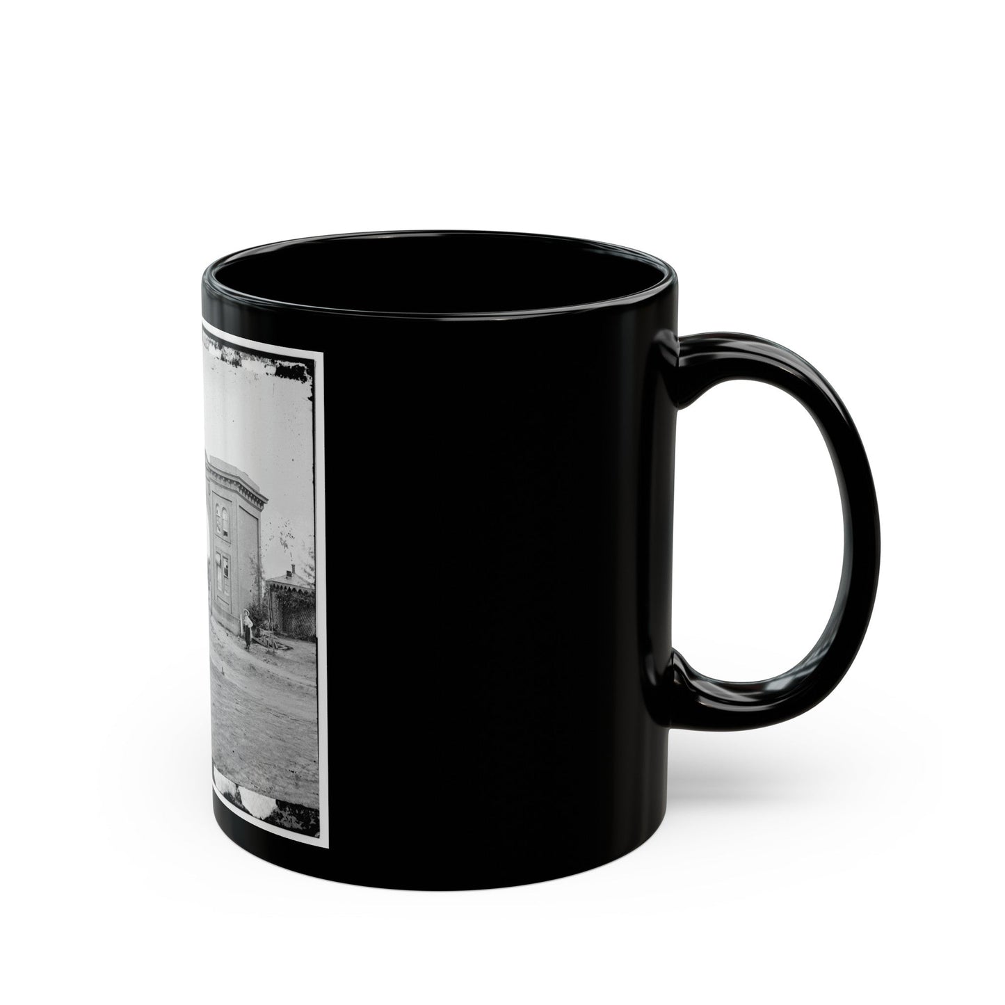 Gettysburg, Pa. The Cemetery Gatehouse (U.S. Civil War) Black Coffee Mug-The Sticker Space