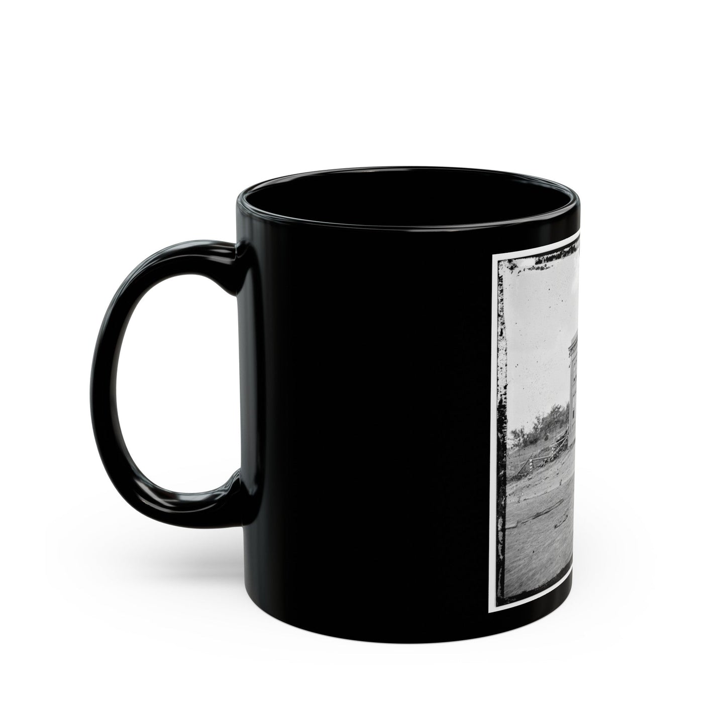 Gettysburg, Pa. The Cemetery Gatehouse (U.S. Civil War) Black Coffee Mug-The Sticker Space