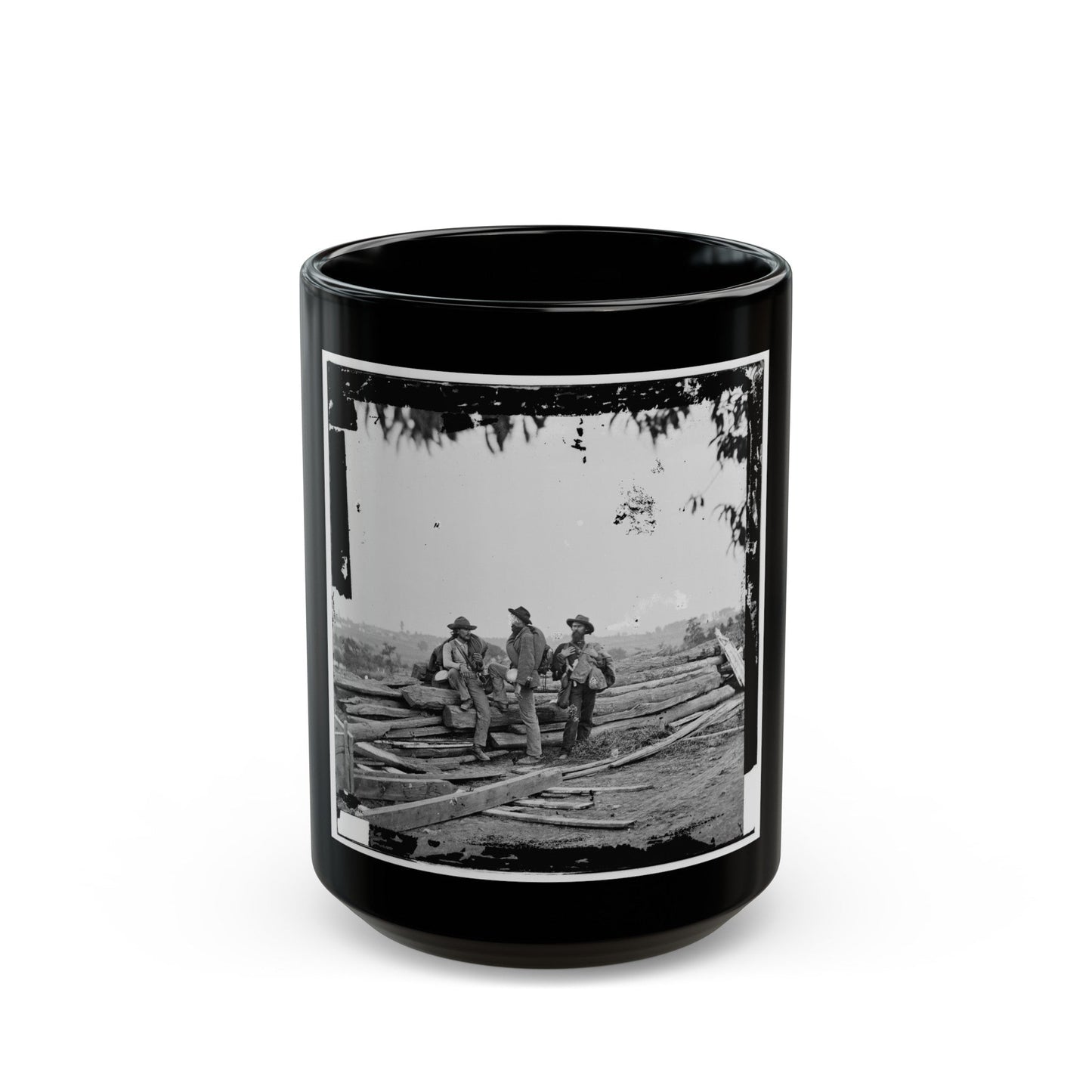 Gettysburg, Pa. Three Confederate Prisoners (U.S. Civil War) Black Coffee Mug-15oz-The Sticker Space