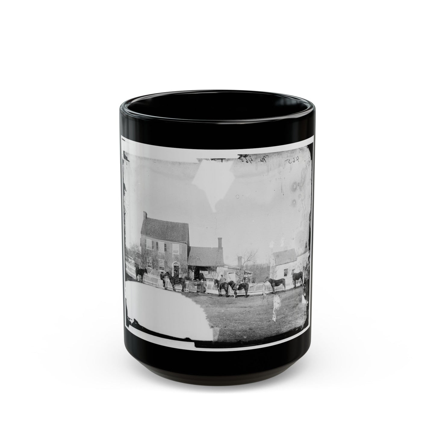 Gettysburg, Pa., Vicinity. G.J. White's House (U.S. Civil War) Black Coffee Mug-15oz-The Sticker Space