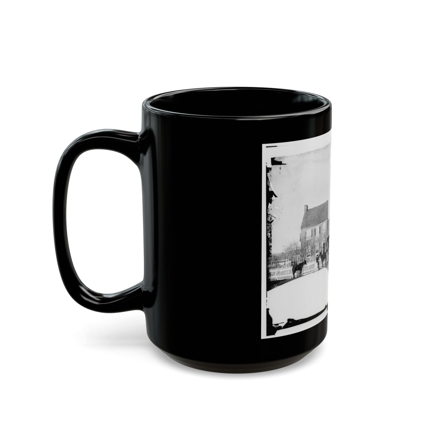 Gettysburg, Pa., Vicinity. G.J. White's House (U.S. Civil War) Black Coffee Mug-The Sticker Space