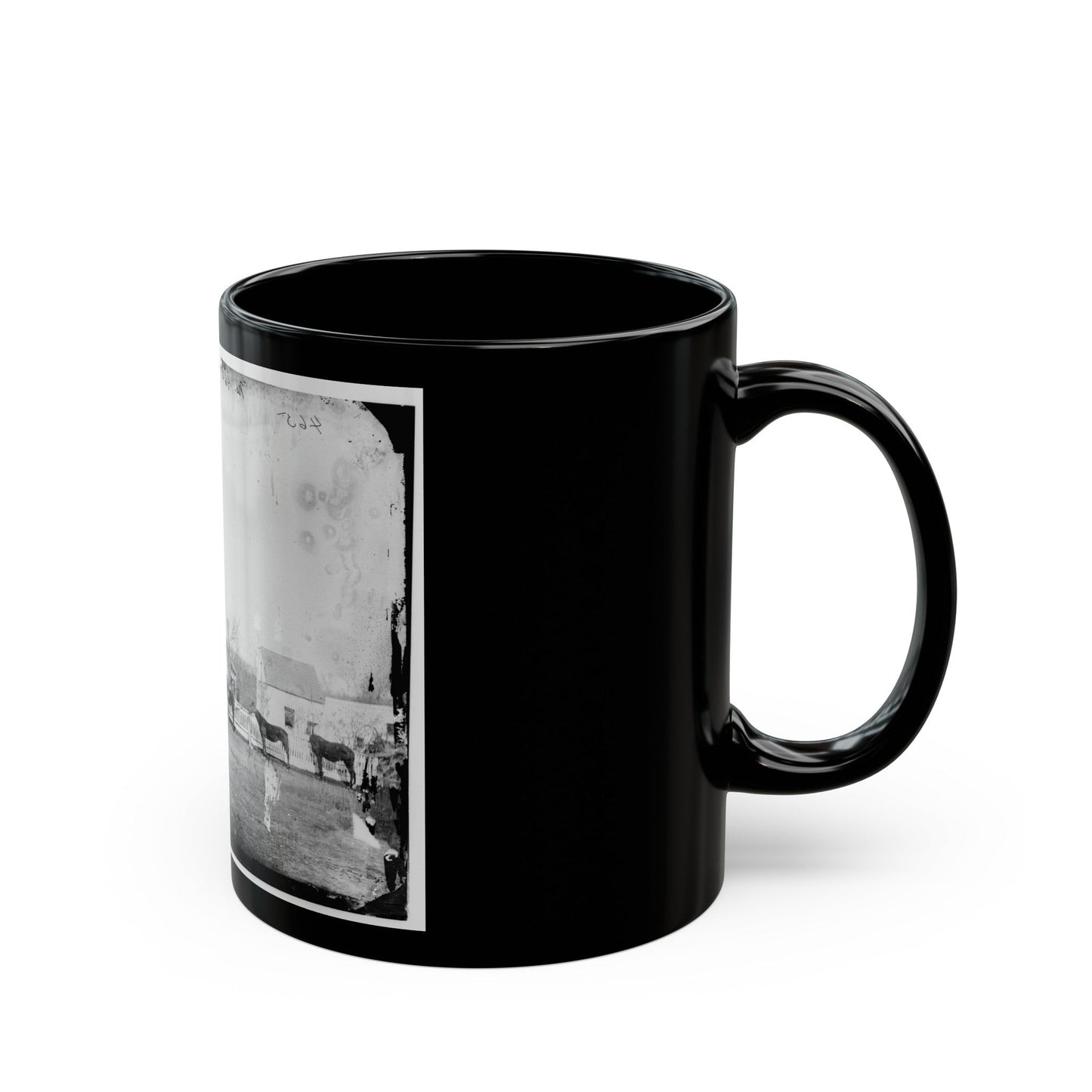 Gettysburg, Pa., Vicinity. G.J. White's House (U.S. Civil War) Black Coffee Mug-The Sticker Space