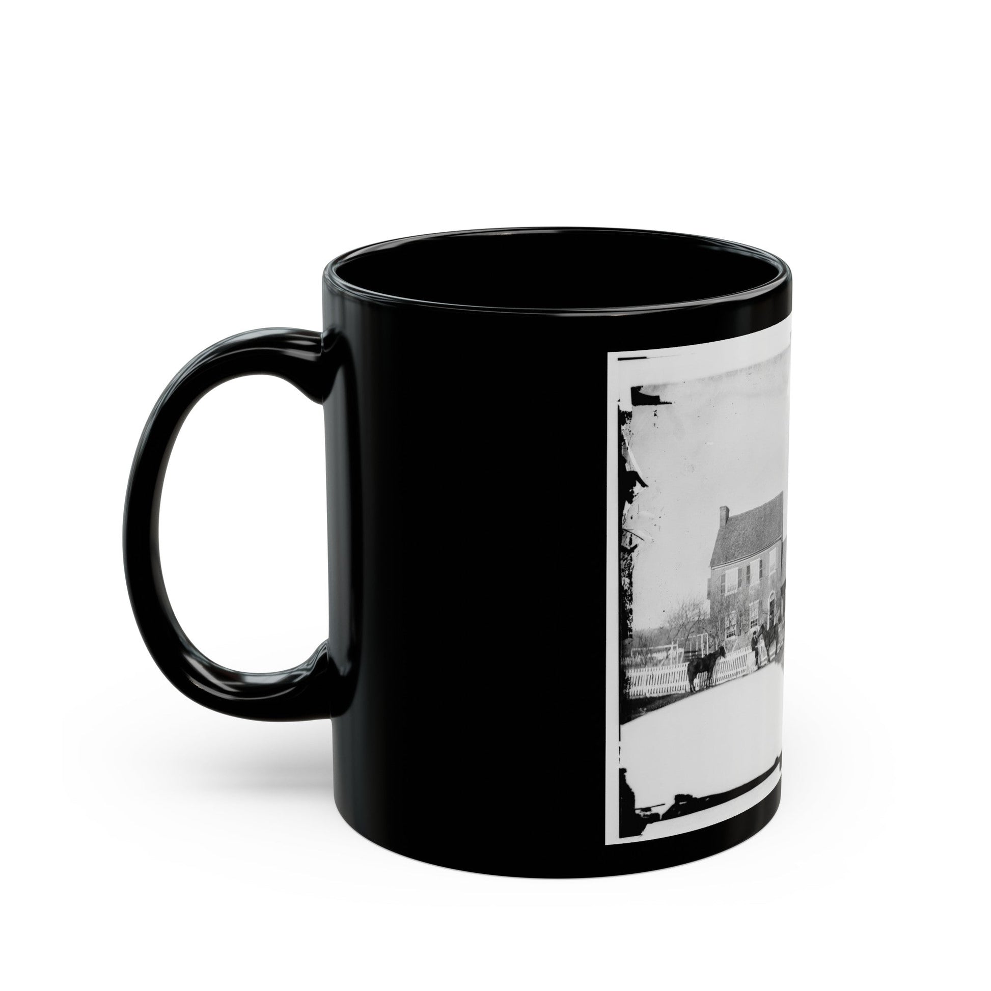 Gettysburg, Pa., Vicinity. G.J. White's House (U.S. Civil War) Black Coffee Mug-The Sticker Space