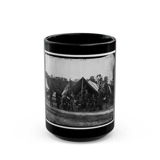 Gettysburg, Pennsylvania. Field And Staff Officers, 69th Pennsylvania (U.S. Civil War) Black Coffee Mug-15oz-The Sticker Space