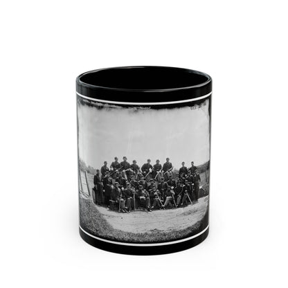 Gettysburg, Pennsylvania. Officers Of 50th Regiment Pennsylvania Infantry (U.S. Civil War) Black Coffee Mug-11oz-The Sticker Space